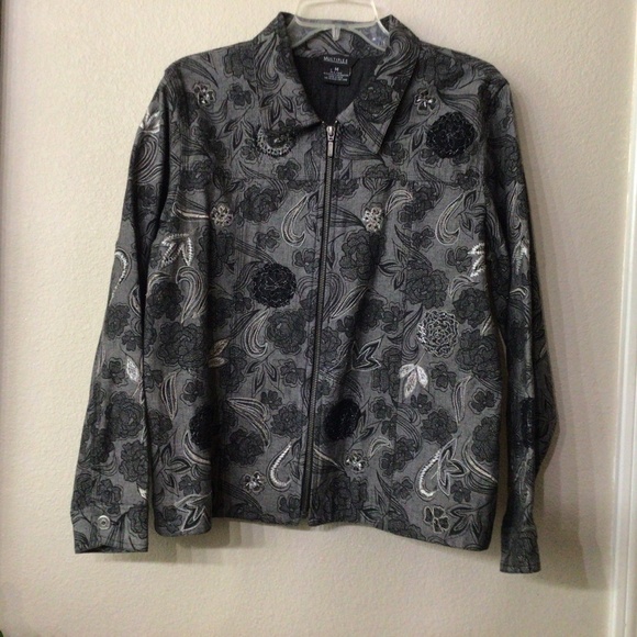 Multiples Jackets & Blazers - Multiples black, gray and white zipper jacket. Lightweight size medium